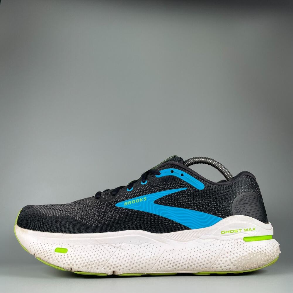 Brooks Ghost Max Men's Size 10 D Black Atomic Blue Athletic Running Sneakers GUC